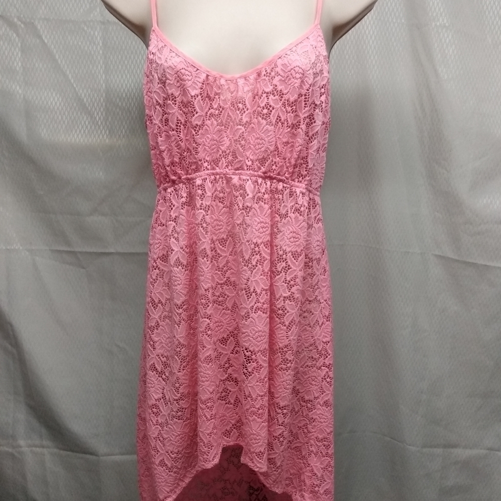 Victoria's Secret High Low Lace Dress, S, Coral, pre-owned